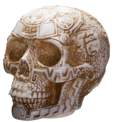 Aztec Skull Home Decor LED Lamp with Two USB Charging Ports, White