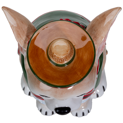 Festival Loving Chihuahua Wearing a Traditional Mexican Poncho Ceramic Cookie Jar