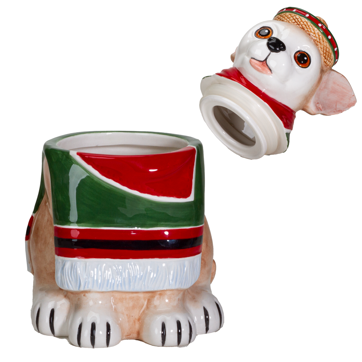 Festival Loving Chihuahua Wearing a Traditional Mexican Poncho Ceramic Cookie Jar