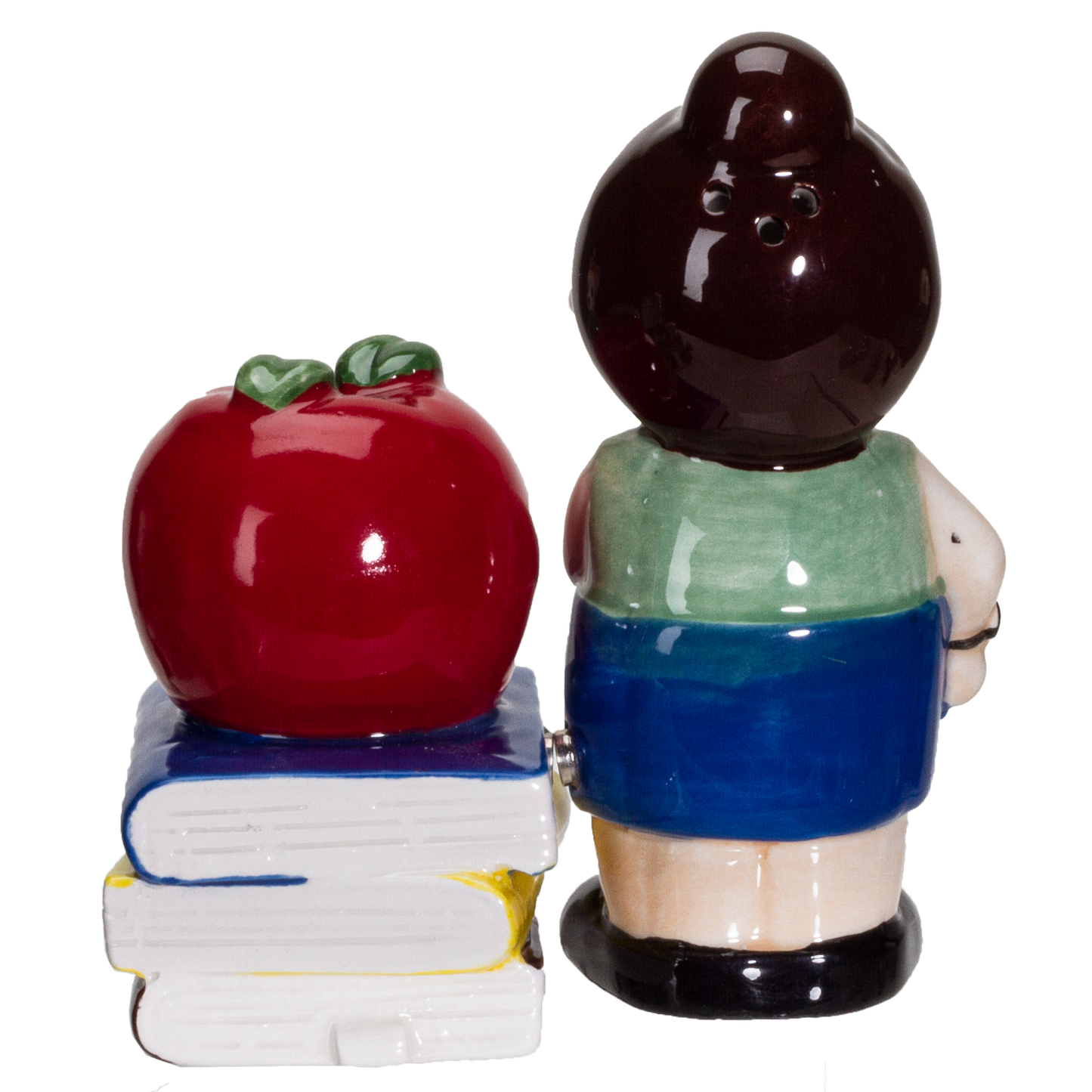 Apple Teacher Apple Book Ceramic Salt and Pepper Shakers Set