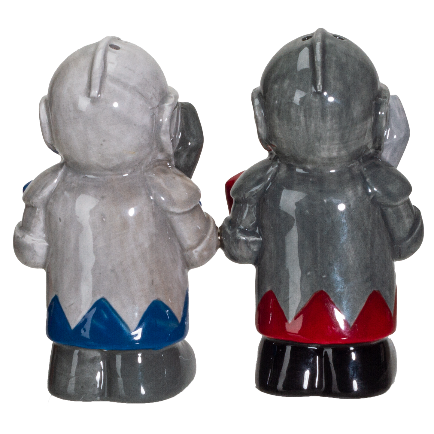 White And Black Knights Ceramic Salt and Pepper Shakers Set