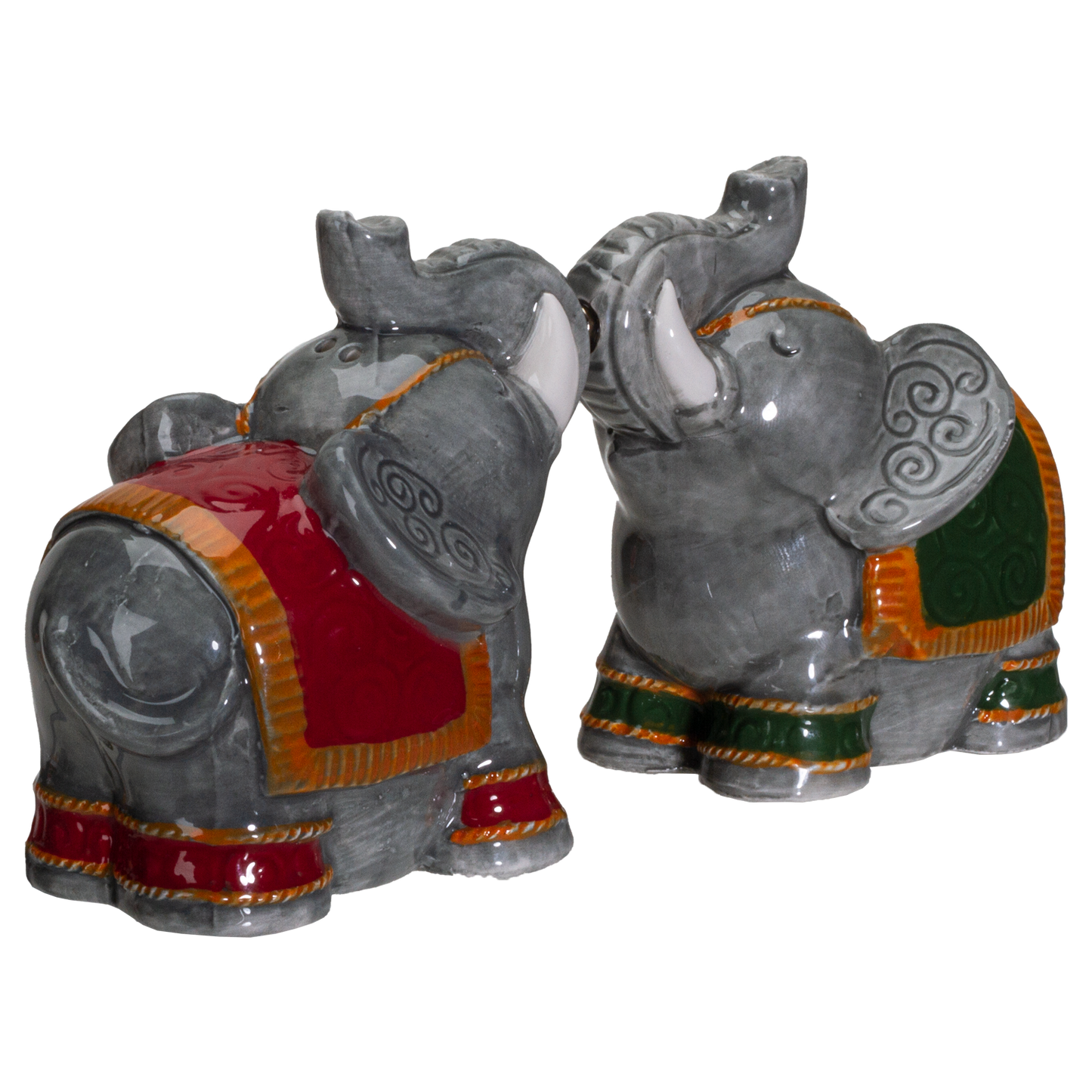 Raja Elephants Ceramic Salt and Pepper Shakers Set