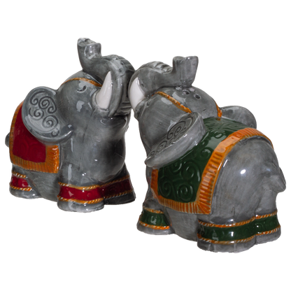 Raja Elephants Ceramic Salt and Pepper Shakers Set