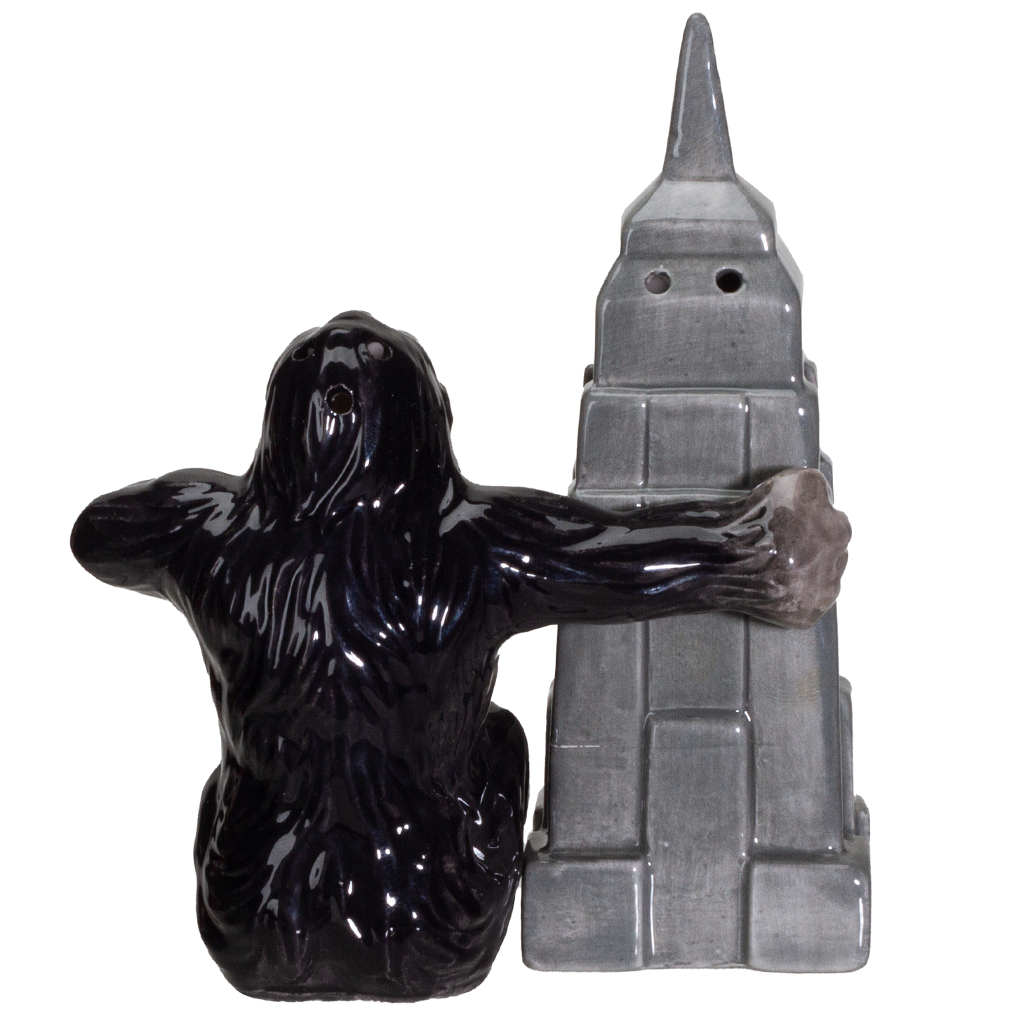 NY Empire State Building with Giant King Kong Monster Ceramic Salt and Pepper Shakers Set