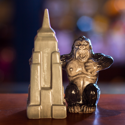 NY Empire State Building with Giant King Kong Monster Ceramic Salt and Pepper Shakers Set