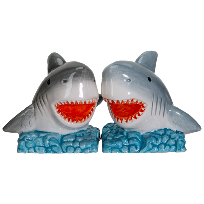 Shark Jaws King of the Ocean Ceramic Salt and Pepper Shakers Set