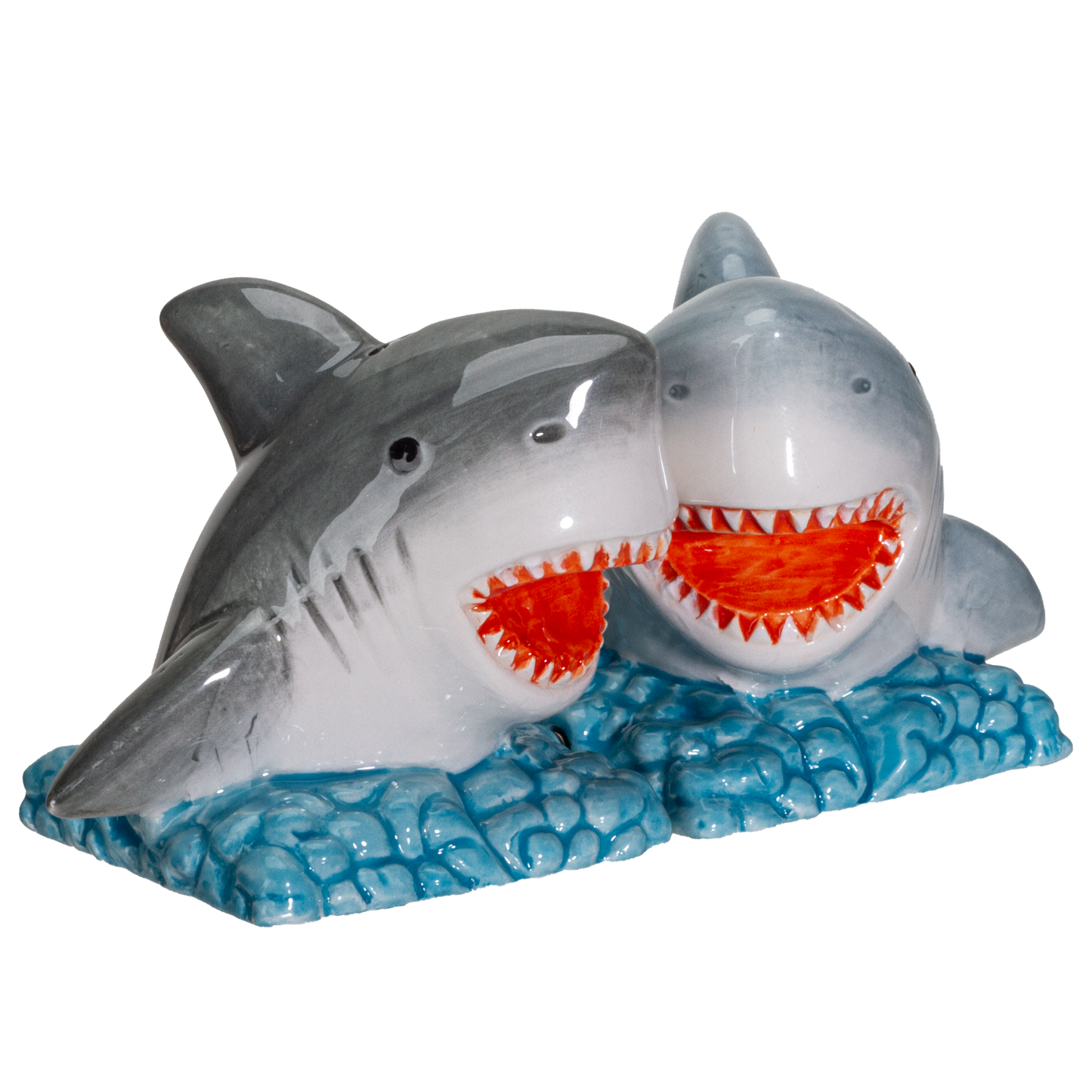 Shark Jaws King of the Ocean Ceramic Salt and Pepper Shakers Set