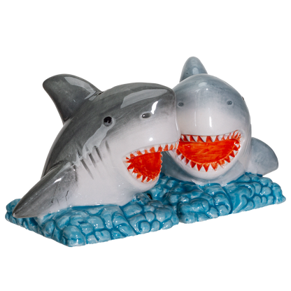 Shark Jaws King of the Ocean Ceramic Salt and Pepper Shakers Set