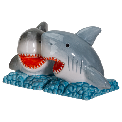 Shark Jaws King of the Ocean Ceramic Salt and Pepper Shakers Set