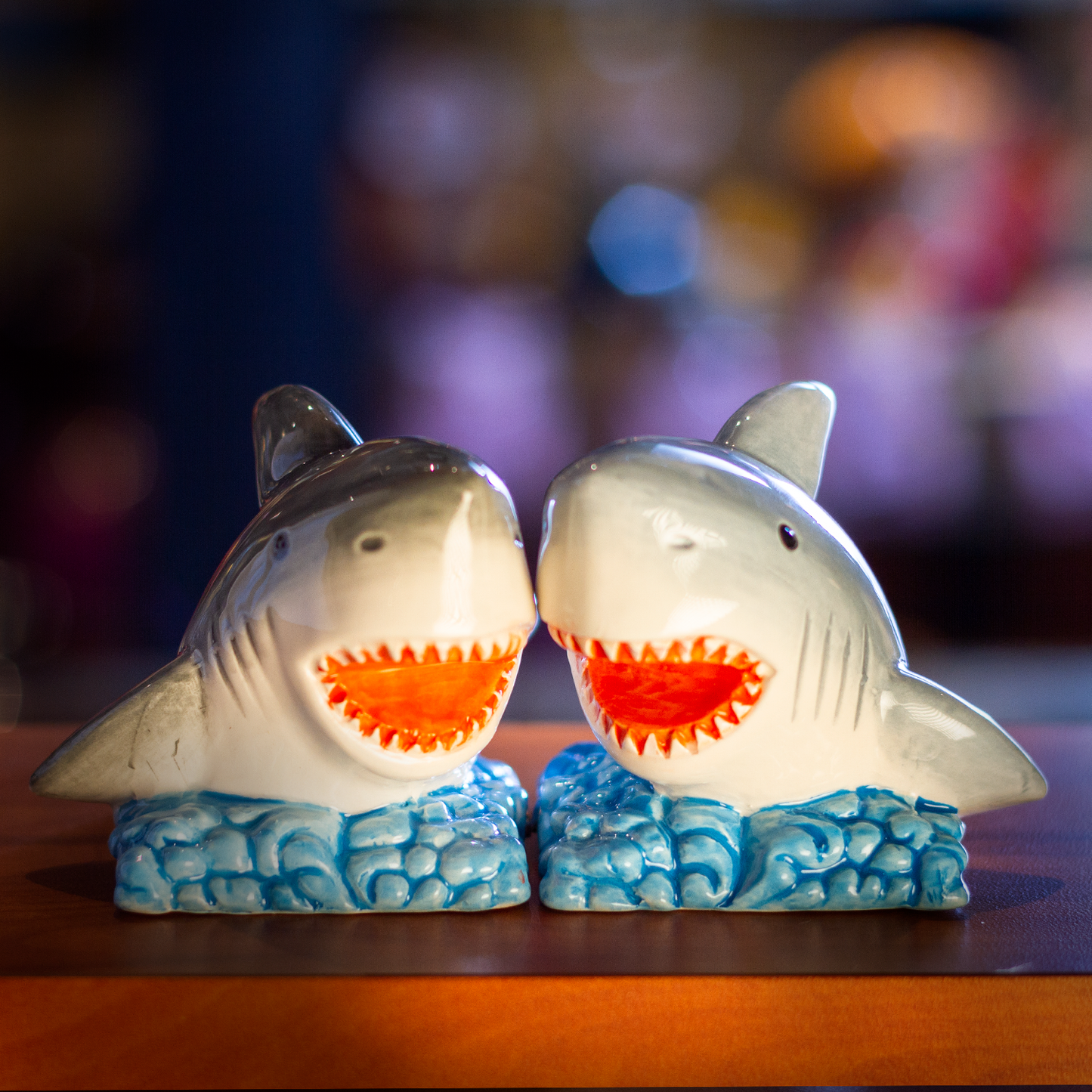 Shark Jaws King of the Ocean Ceramic Salt and Pepper Shakers Set