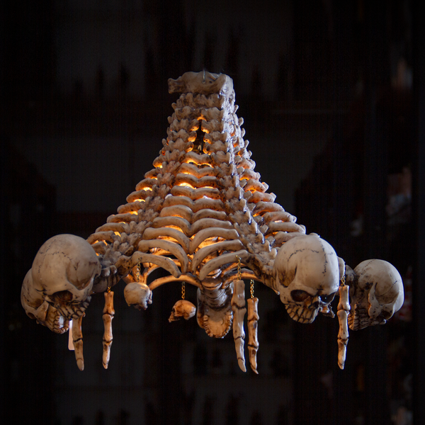 Creeping Down Skeleton Grimm Reaper Chandelier Light Pendant Resin Home Decor