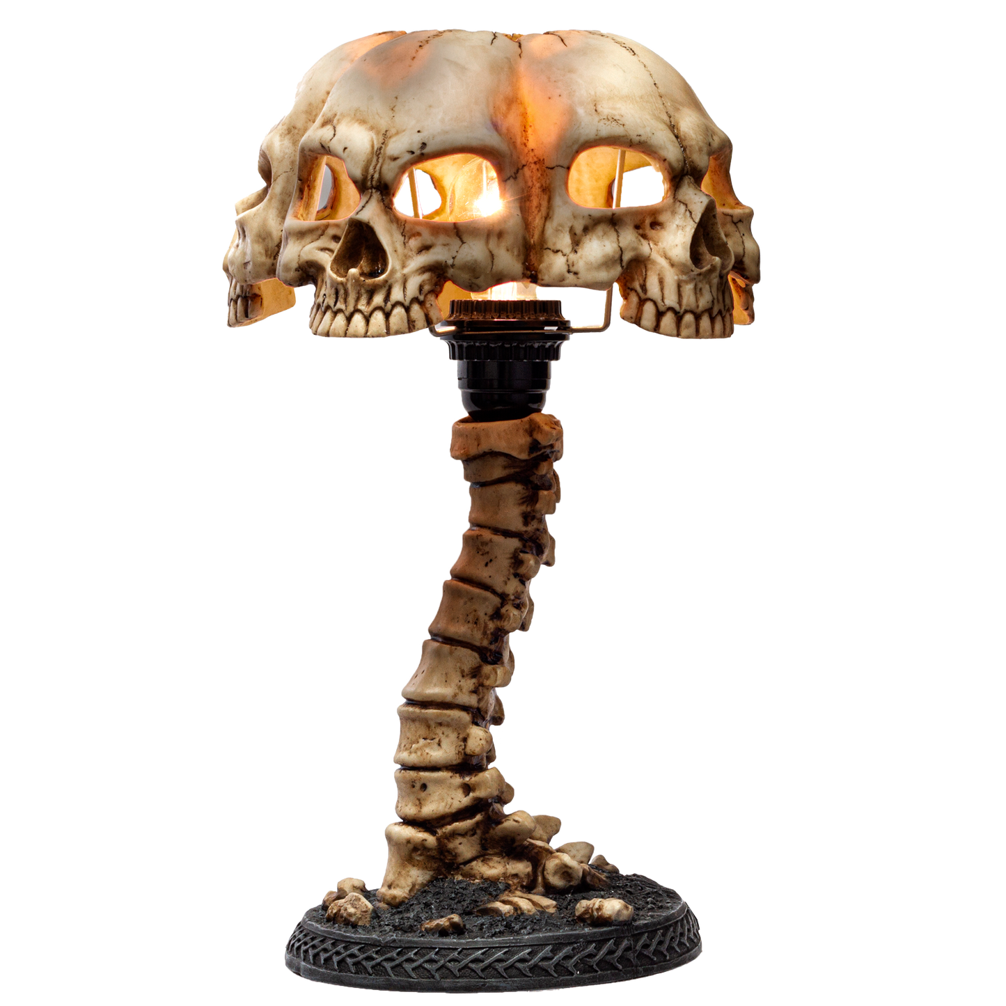 Incomplete Resurrection Skull Faced Desk Lamp Resin Home Decor