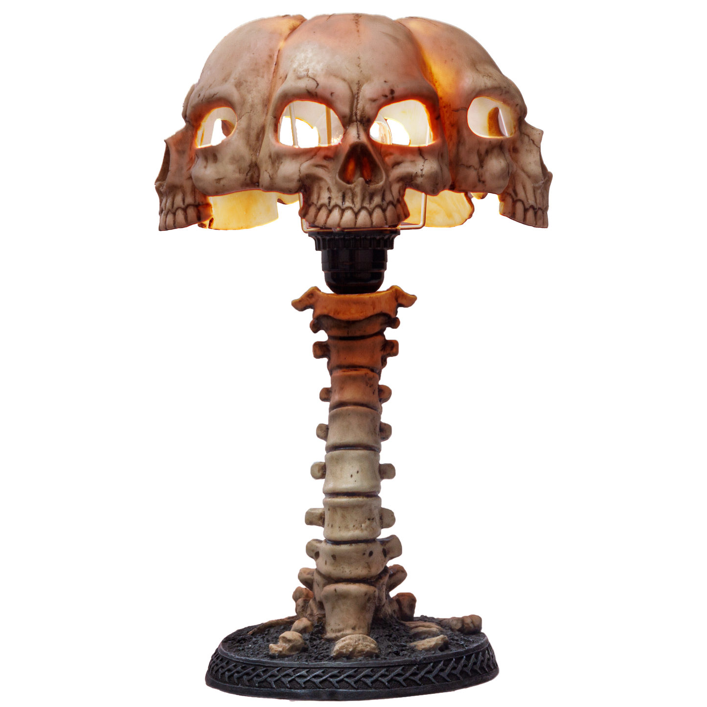 Incomplete Resurrection Skull Faced Desk Lamp Resin Home Decor