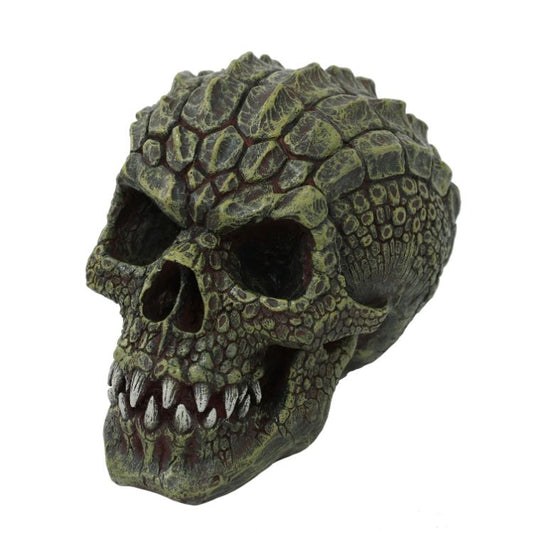 Mutated Scaly Lizard Man Gator Head Skull Collectible Resin Home Decor Statue