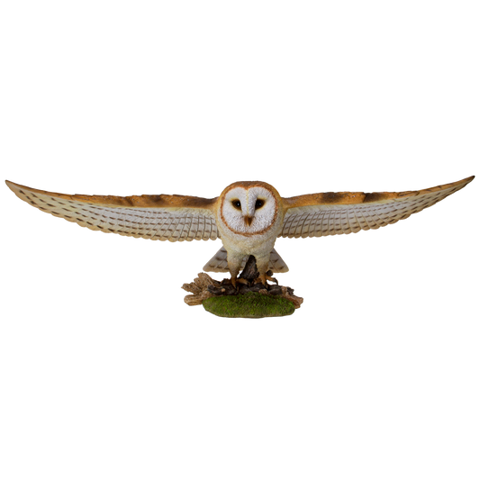 Animal World Flying Open Wing Barn Owl Figurine Statue