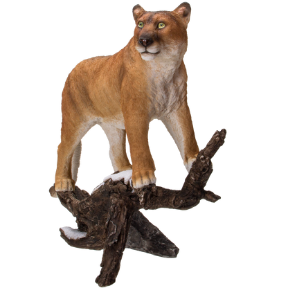 Realistic Cougar Big Cat Resin Figurine Statue