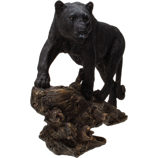 Realistic Big Cat Black Panther Wildlife Leopard Cougar Decorative Resin figurine Statue