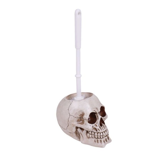 Skull Head Resin Figurine Toliet Brush Holder Halloween Decor