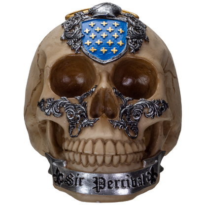 The Knights of the Round Table King Arthur's Knight Skulls Sir Percival Resin Skull Figurine