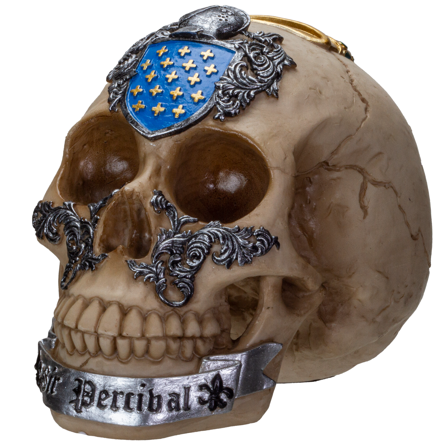 The Knights of the Round Table King Arthur's Knight Skulls Sir Percival Resin Skull Figurine