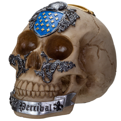 The Knights of the Round Table King Arthur's Knight Skulls Sir Percival Resin Skull Figurine