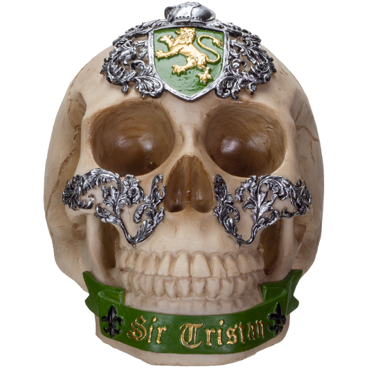 The Knights of The Round Table King Arthur's Knight Skulls Sir Tristan Resin Skull Figurine