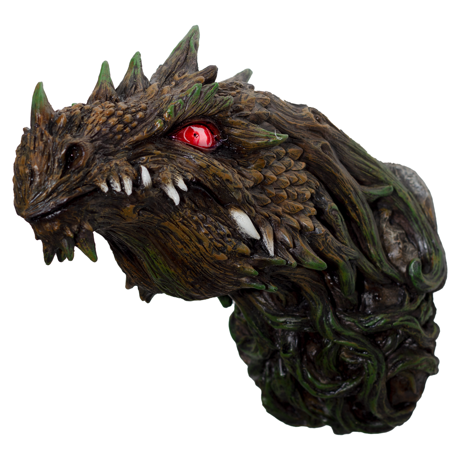 Fantasy World Tree Dragon Head Figurine with LED eyes Wall Plaque