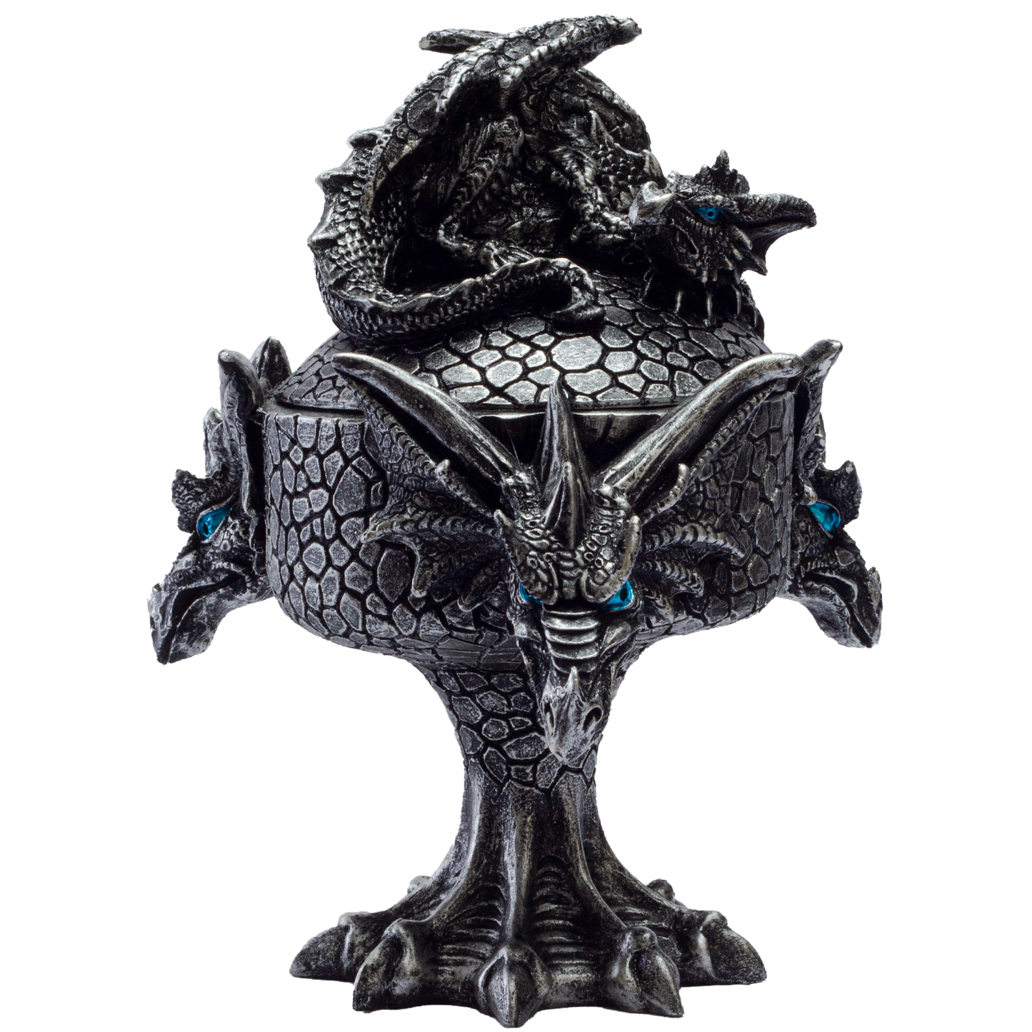 Fantasy Myths Legends Dragon Heads Dragon Baby Perching on Box Jewelry Trinket Box Figurine