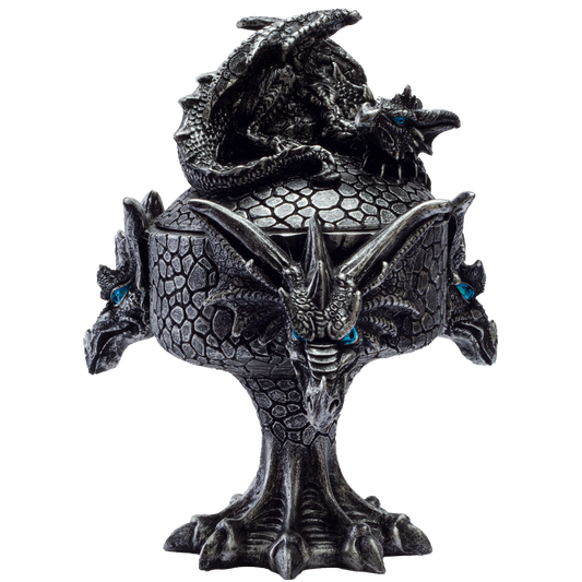 Fantasy Myths Legends Dragon Heads Dragon Baby Perching on Box Jewelry Trinket Box Figurine