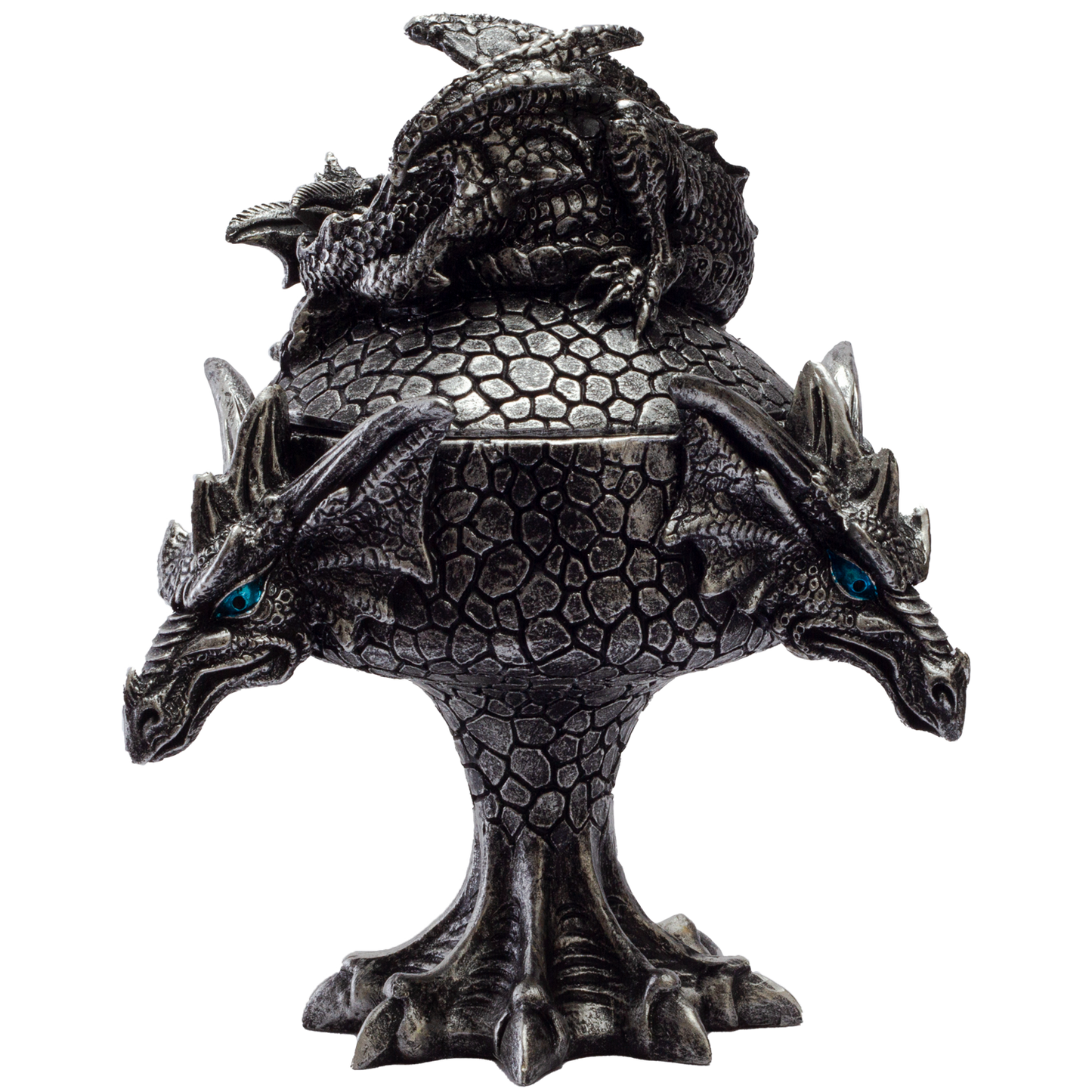 Fantasy Myths Legends Dragon Heads Dragon Baby Perching on Box Jewelry Trinket Box Figurine