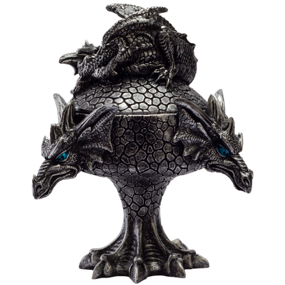 Fantasy Myths Legends Dragon Heads Dragon Baby Perching on Box Jewelry Trinket Box Figurine