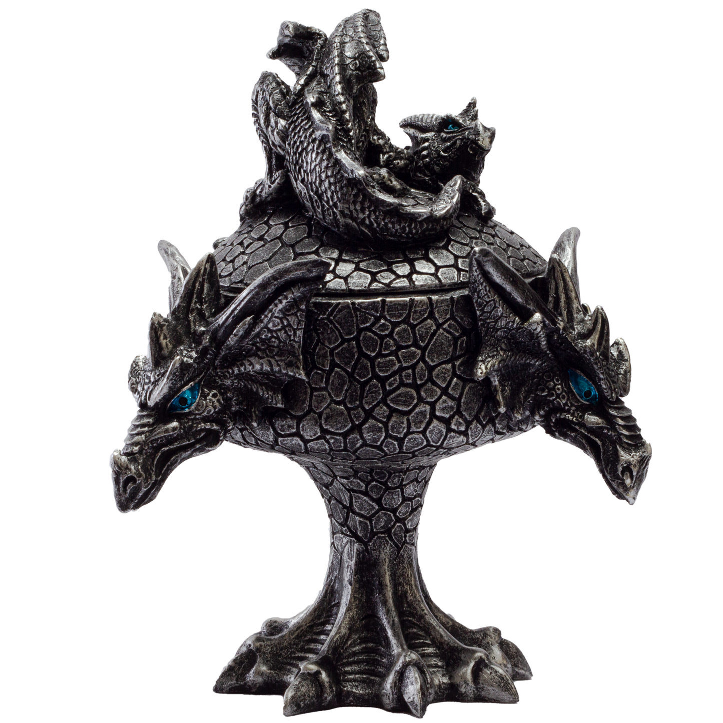 Fantasy Myths Legends Dragon Heads Dragon Baby Perching on Box Jewelry Trinket Box Figurine