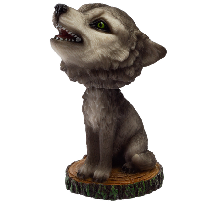 Pacific Giftware Howling Wolf Bobble Head Resin Figurine