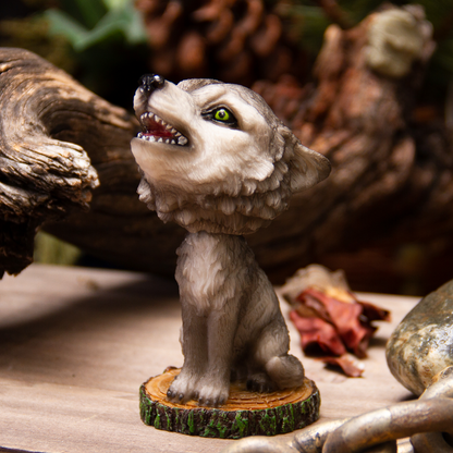 Pacific Giftware Howling Wolf Bobble Head Resin Figurine