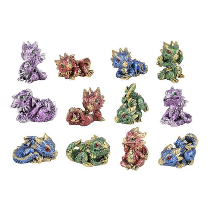 Fantasy World Mini Dragon Set of 12 Resin Figurine