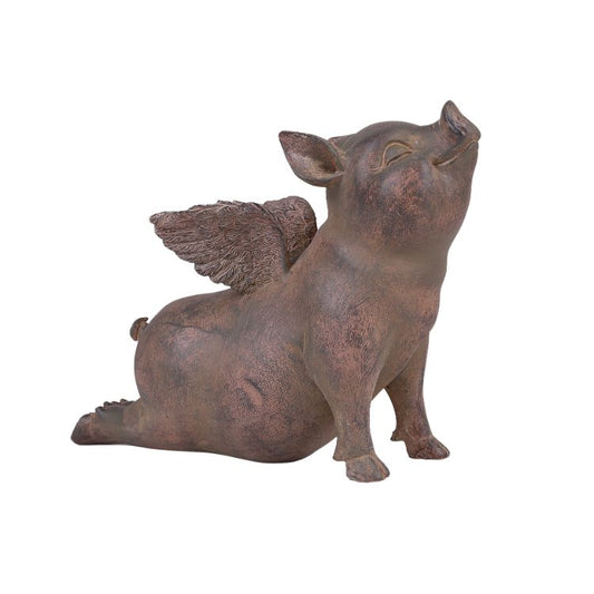 Flying Pig Yoga Position Resin Figurine