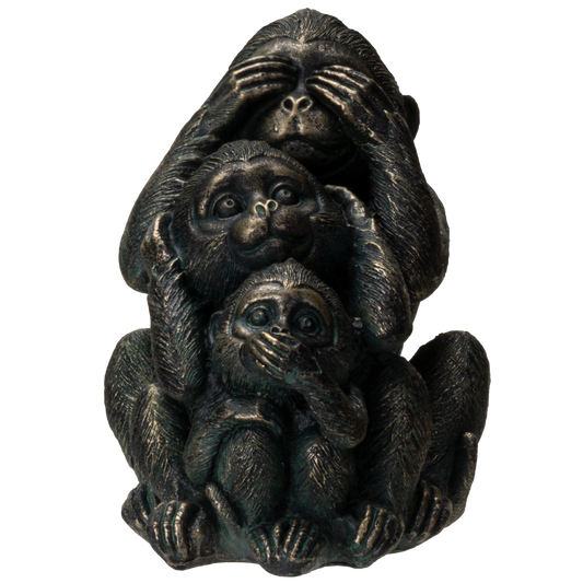 Stacked See No Evil Hear No Evil Speak No Evil Monkeys Totem Pole Figurine Home and Garden Decoration