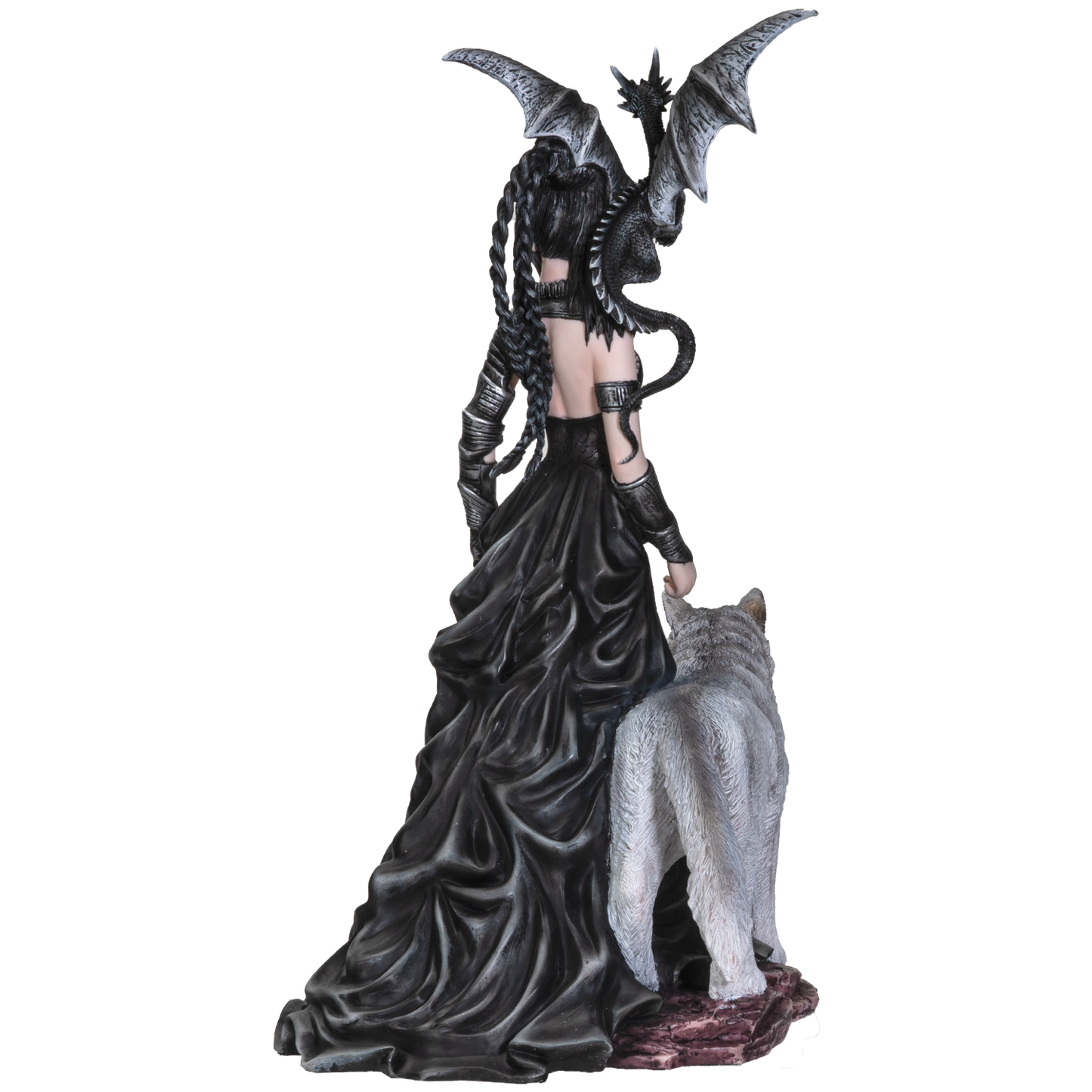 Nene Thomas Collection Bella Maestra with Wolf and Winged Dragon Resin Figurine Statue