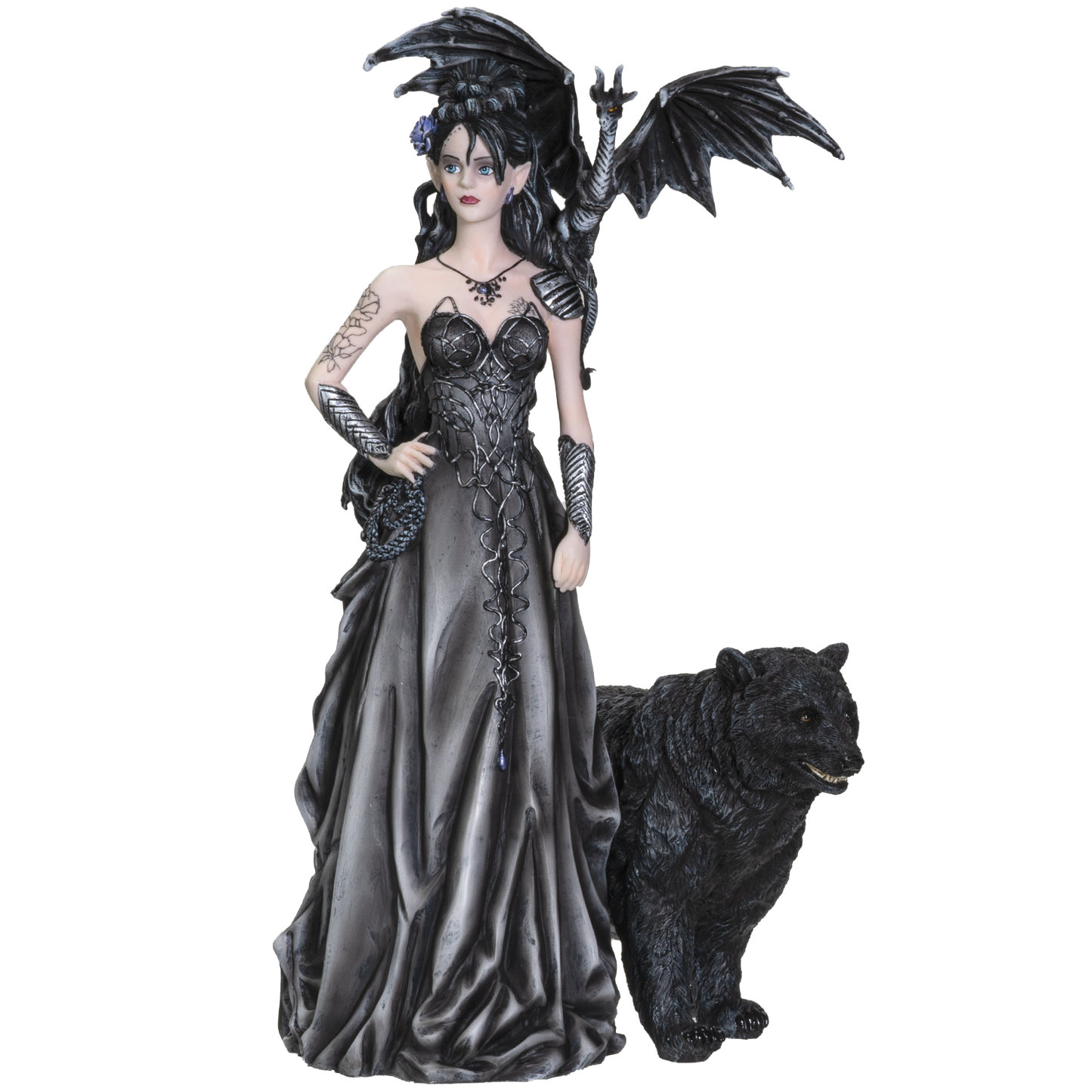 Nene Thomas Collection Mistress of Lycani with Winged Dragon and Bear Resin Figurine Statue