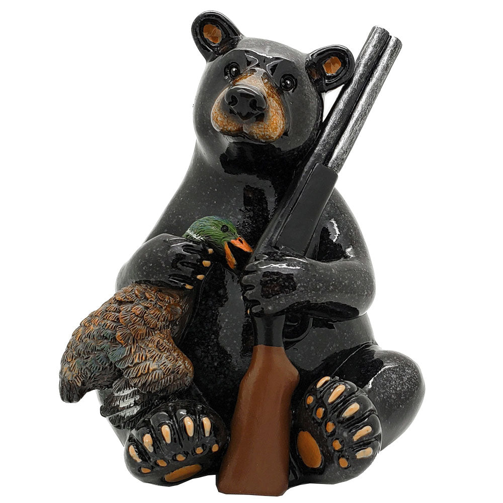 Animal World Black Bear Hunter Waterfowl Hunting Resin Figurine Home Decor