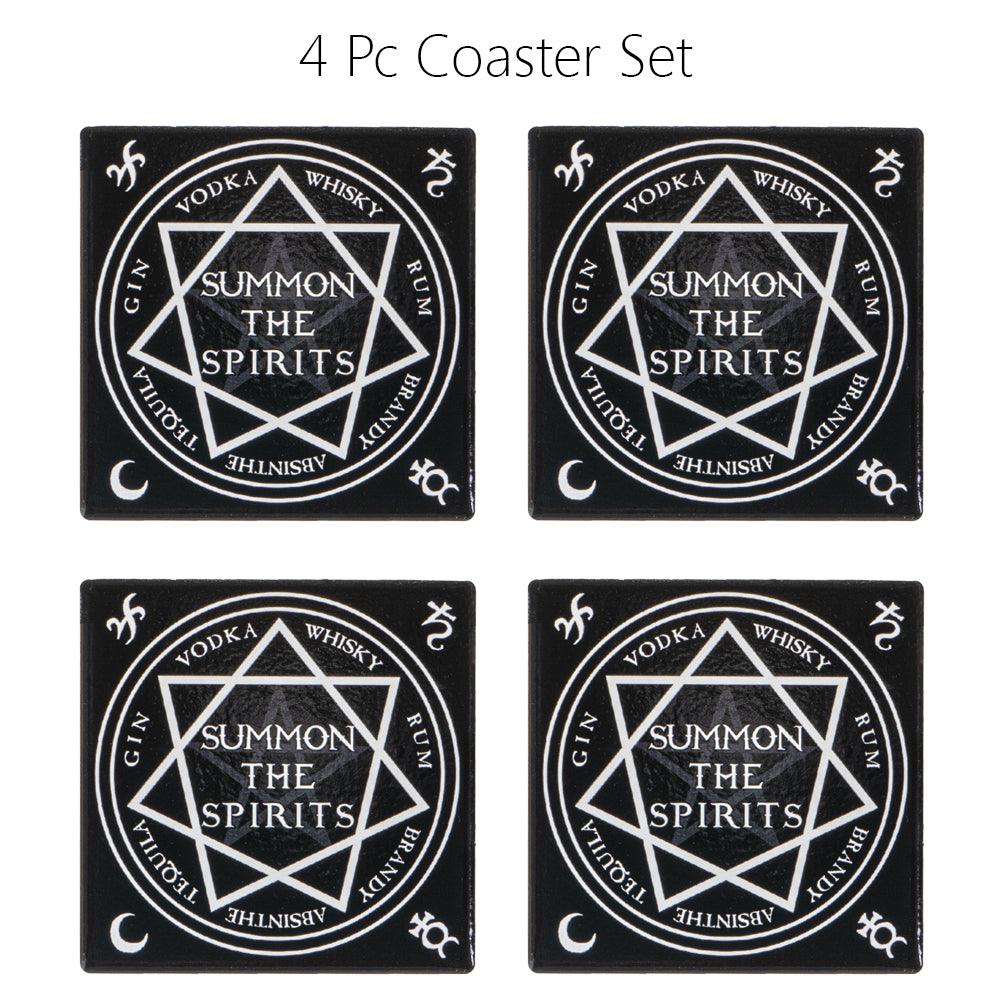 Summon The Spirits Ceramic Coaster With Cork Backing Set of 4