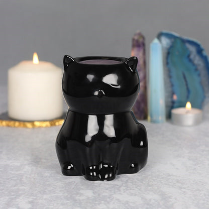 Black Cat Ceramic Oil Burner Diffuser Home Decor