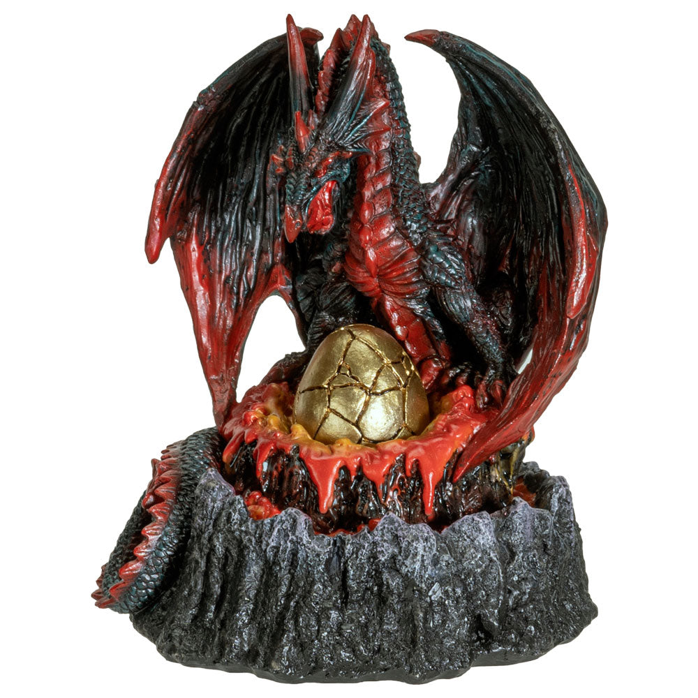 Winged Dragon Volcano Mountain with LED light Fantasy Decor Figurine