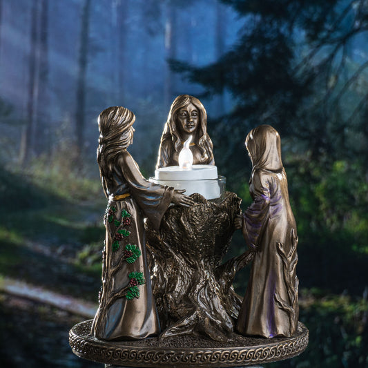 Triple Goddess Mother Maiden Crone Candle Holder Home Decor Figurine