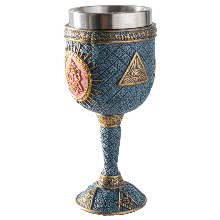 Masonic  Square and Compasses Goblet with removeable inner