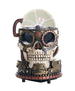 Steampunk Gearwork Plasma Skull Desktop Collectible 7 Inch H