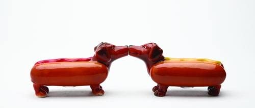 Pacific Giftware Happy Hot Dogs Daschund Salt and Pepper Shaker Set S/P