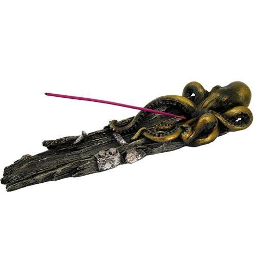 Decorative Octopus Shipwreck Collectible Incense Burner Holder 10.25 Inch L