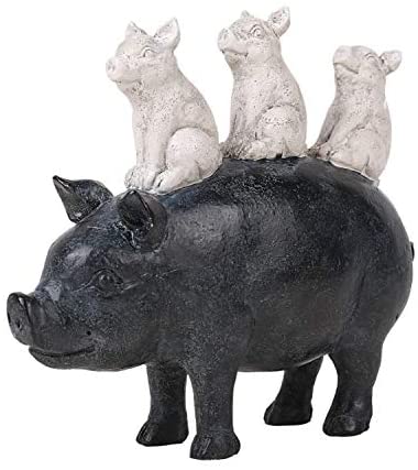 Pacific Giftware Animal Farm Barnyard Stacked Piglets on Pig Resin Figurine Statue