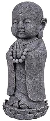 Pacific Giftware Eastern Enlightenment Large Jizo Monk on Lotus Resin Statue 20.75 Inches Tall